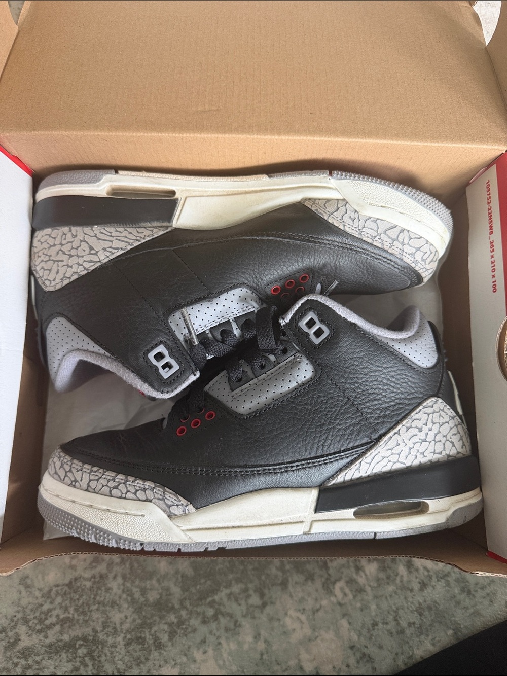 Jordan Kids Black, Gray and Red Retro Basketball Sneakers
